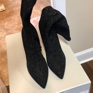 Marc fisher Sexy sparkling black sock booties size 10 M worn  twice. Side zip